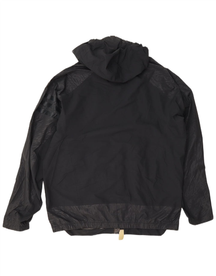 Adidas Veste de pluie à capuche pour homme UK 40 Large Noir Géométrique