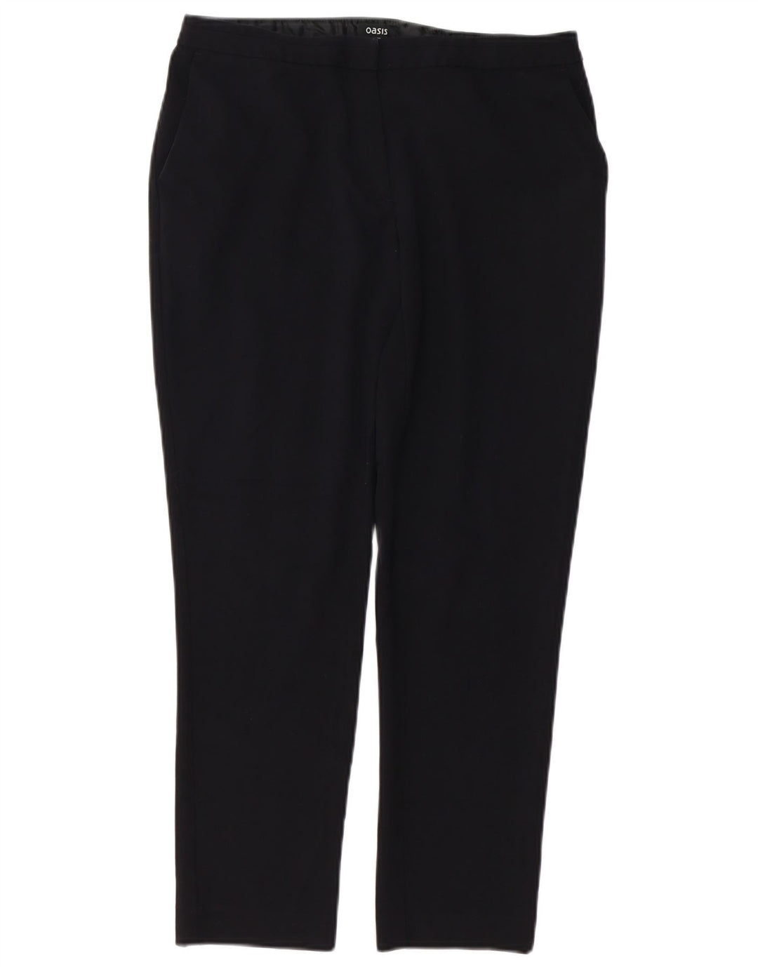 Oasis Pantalon Chino Droit Femme UK 12 Moyen W32 L26 Noir Polyester