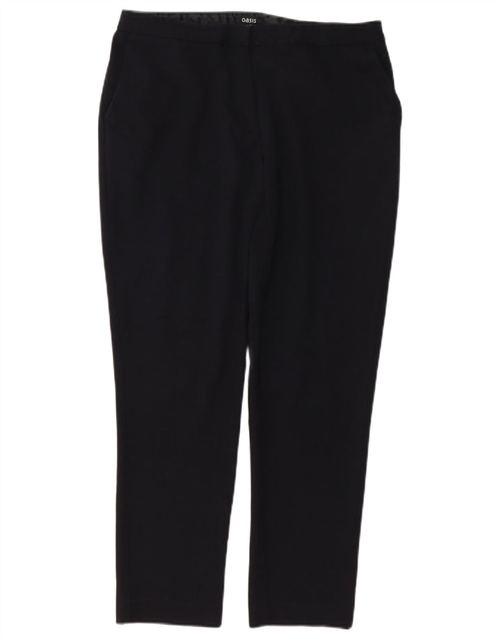 Oasis Pantalon Chino Droit Femme UK 12 Moyen W32 L26 Noir Polyester