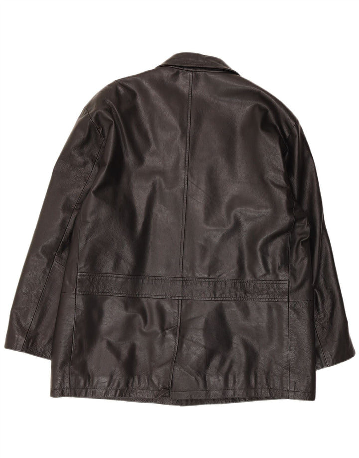 veste en cuir homme vintage UK 40 Grand Noir