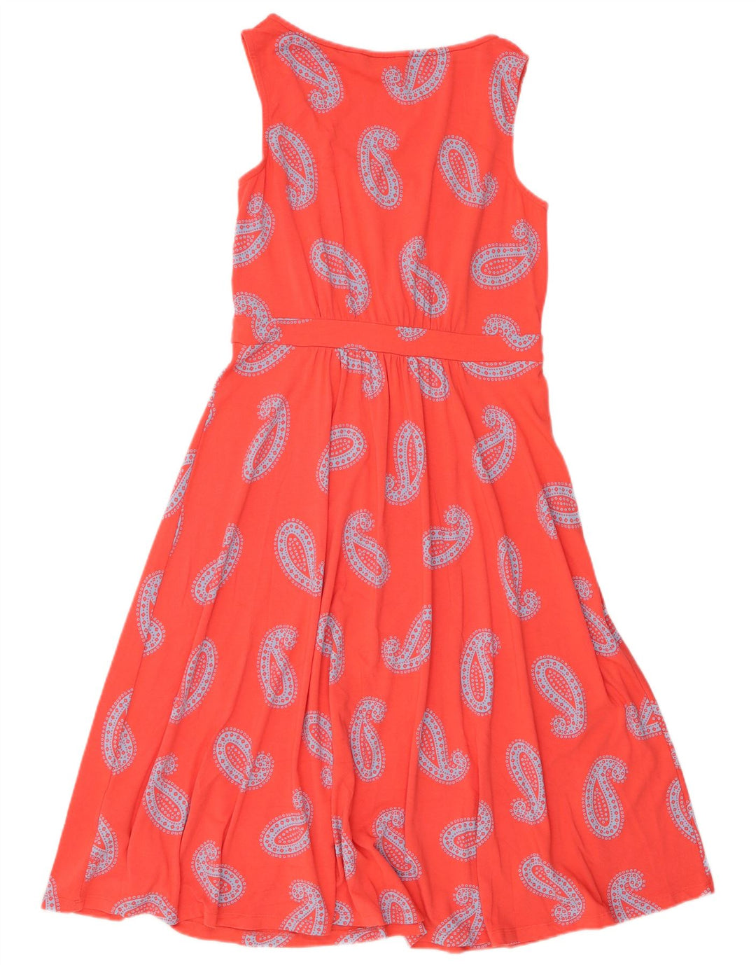 BODEN Robe trapèze longue sans manches pour femme UK 42 Viscose rouge moyen à motif cachemire