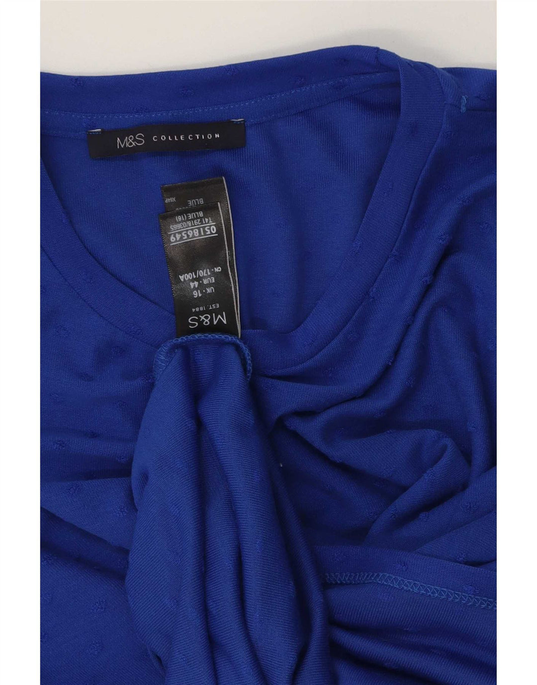 Marks & Spencer T-Shirt Femme Top UK 16 Large Bleu Spotted Viscose