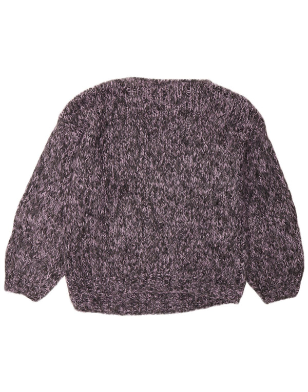 vintage Womens Boat Neck Jumper Sweater UK 16 Grand Gris Argyle/Diamant