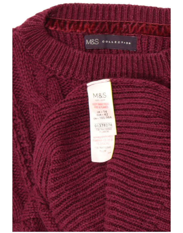 Marks & Spencer Pull à col rond pour femme UK 14 Marron moyen