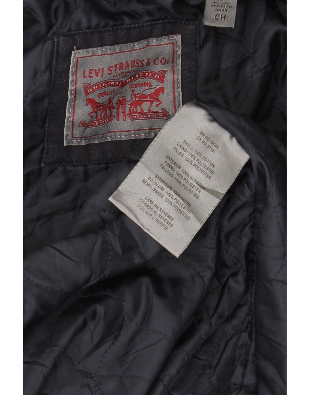 Levi's Veste Utility À Capuche Femme UK 14 Bleu Marine Moyen Coton