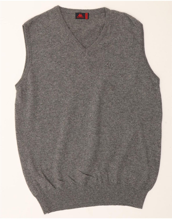 KAPPA Mens Vest Tank Top XL Grey Wool Vintage Kappa and Second-Hand Kappa from Messina Hembry 