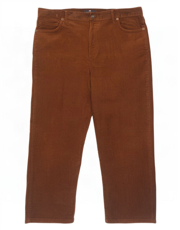 Marks & Spencer Pantalon court en velours côtelé Blue Harbor pour homme W40 L29 Marron