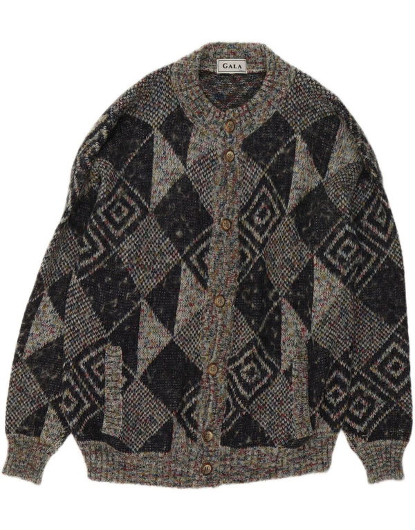 Gala Pull Cardigan Homme XL Gris Géométrique