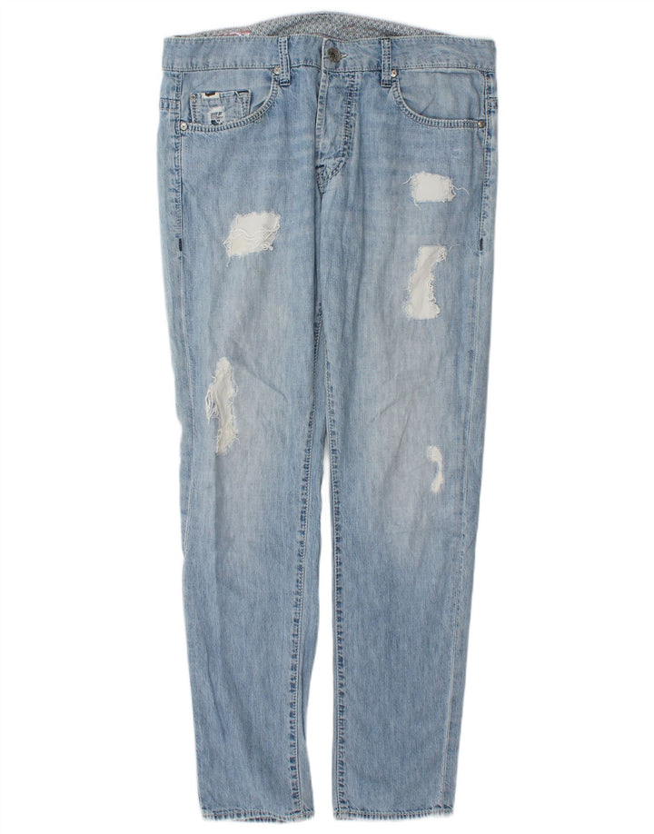 Gas Jean slim vieilli pour homme W34 L32 en coton bleu
