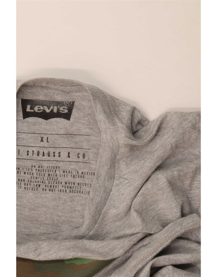 Levi's T-Shirt Graphique Top XL Homme Gris Coton