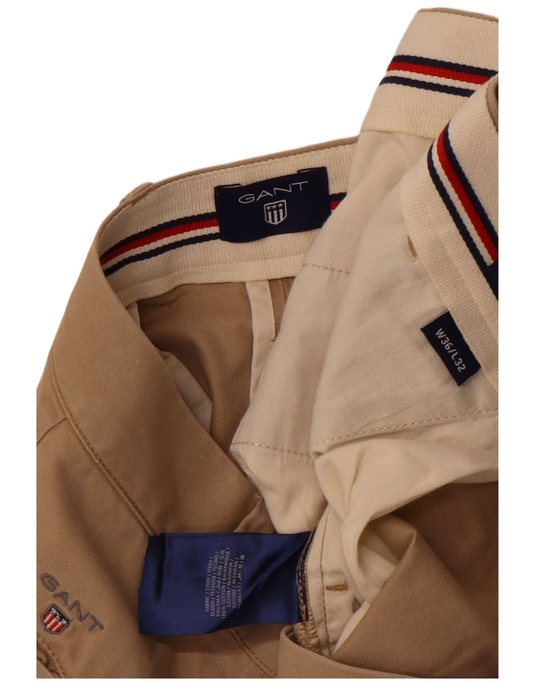 Gant Pantalon Chino Droit Homme W36 L28 Beige Coton