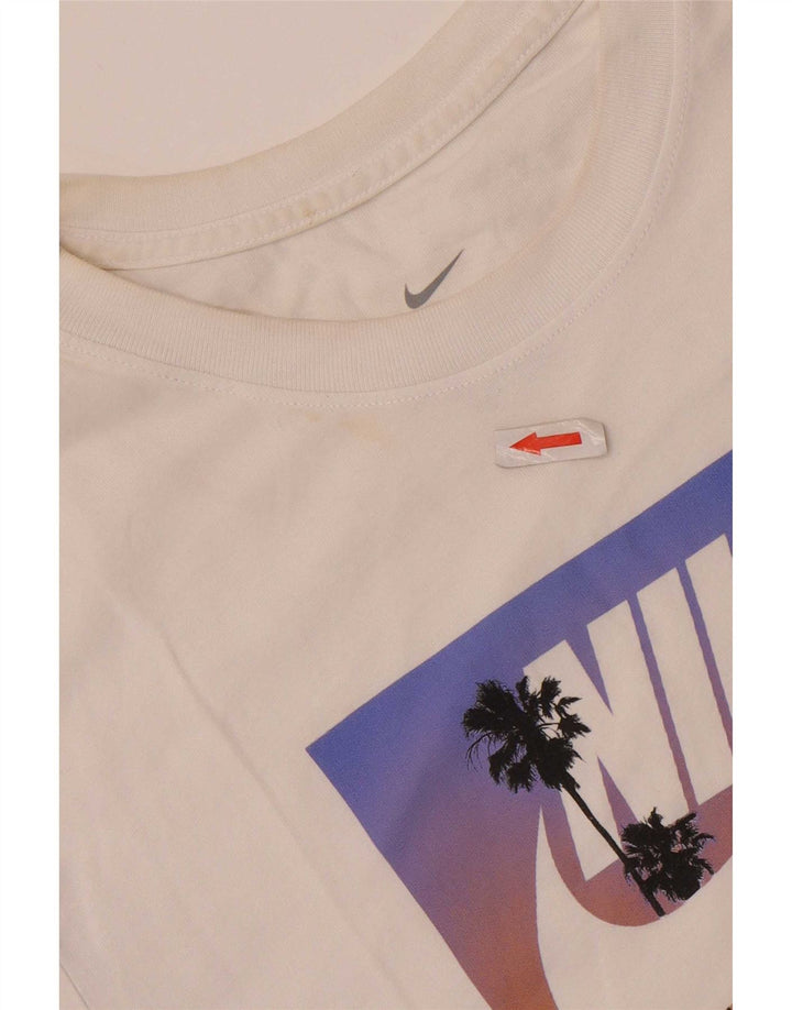 Nike T-shirt graphique pour homme en coton blanc moyen
