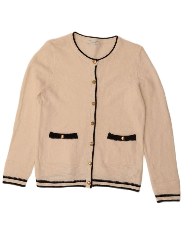 Marks & Spencer Pull Cardigan pour Femme UK 10 Petit Blanc cassé Colorblock