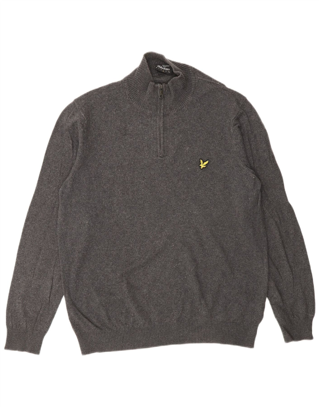 Lyle & Scott Pull à col zippé pour hommes, grand coton gris