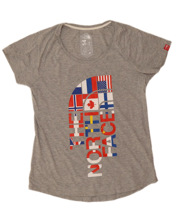 The North Face Womens RU/14 Graphic T-Shirt Top UK 14 Large Gris Sports