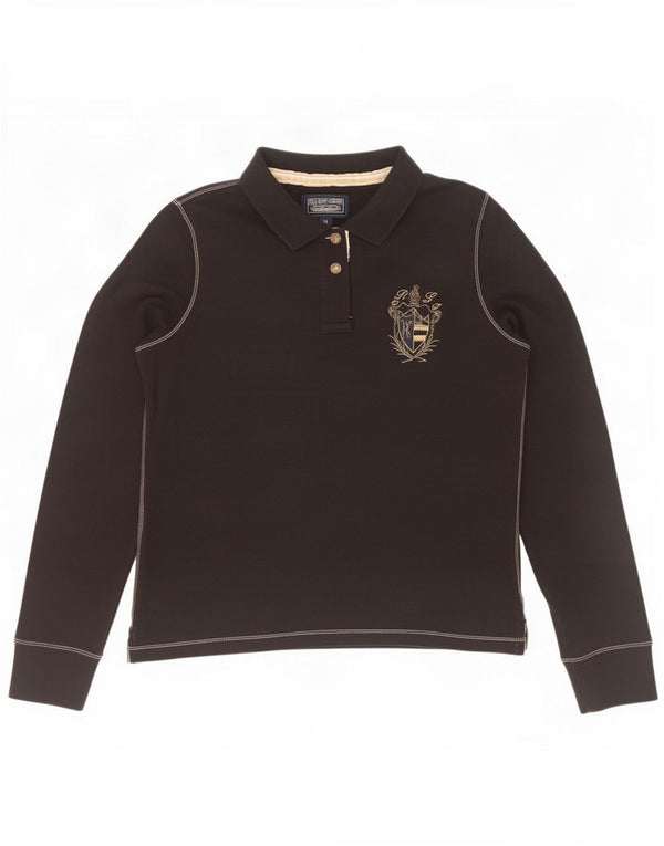 Ralph Lauren Polo graphique à manches longues pour femme UK 18 XL Coton noir