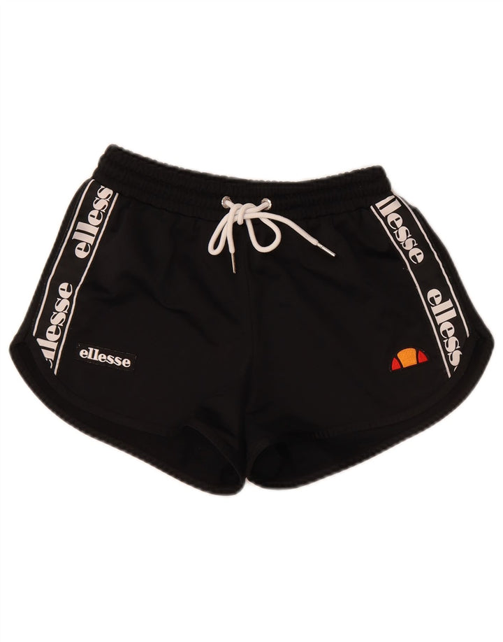 Ellesse Short de sport graphique pour femme UK 8 Small Noir