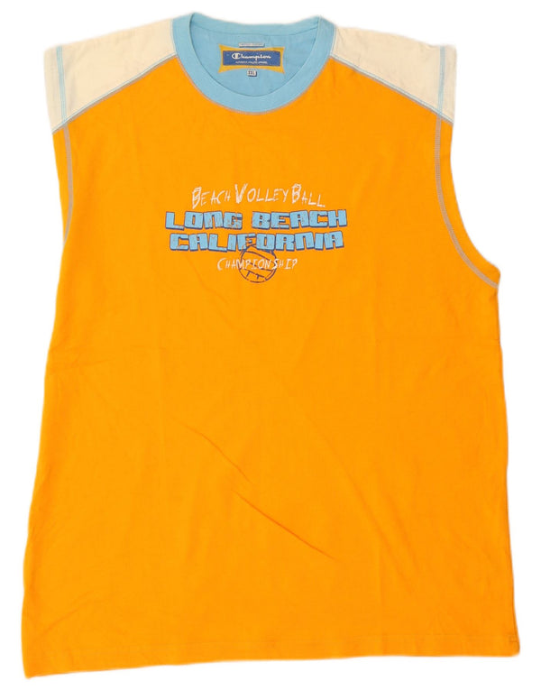 Champion Débardeur graphique pour homme 2XL en coton color block orange