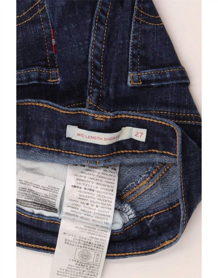 LEVI'S Short en jean taille moyenne pour femme W27 Petit bleu marine en coton