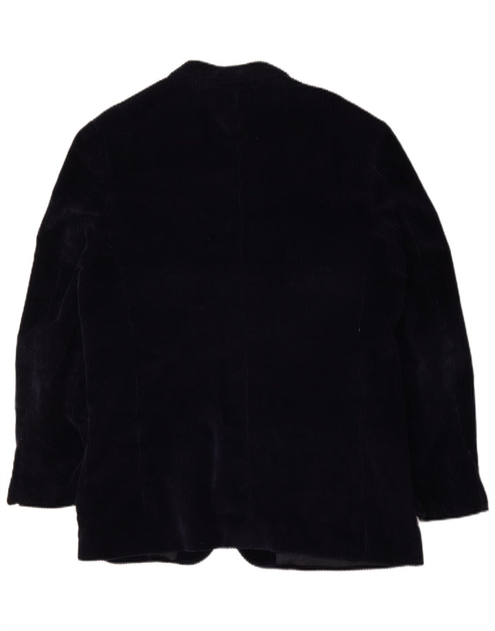 FORALL Veste Blazer en Velours Côtelé à 2 Boutons pour Hommes UK 44 2XL Bleu Marine