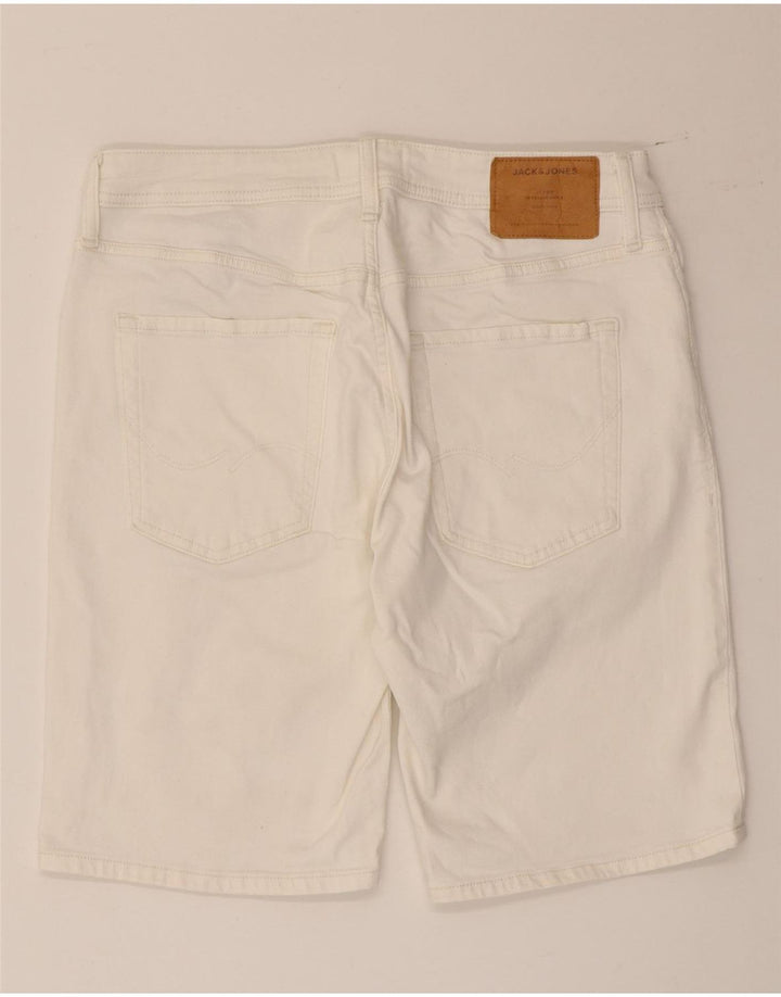 JACK & JONES Short en Jean Regular Fit Homme Moyen W32 Coton Blanc
