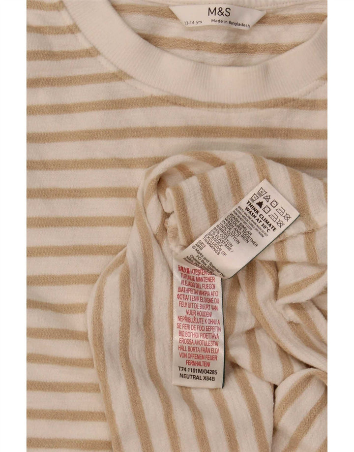 Marks & Spencer Haut oversize à manches longues pour fille 13-14 ans Beige rayé