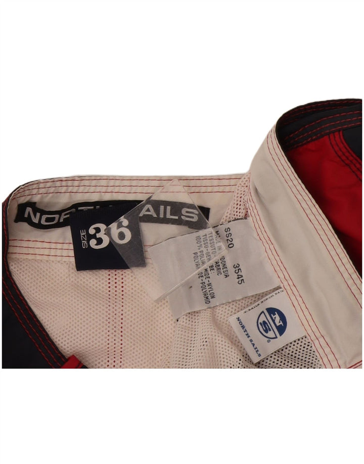 North Sails Short de Bain Homme Large Rouge Colorblock Polyamide