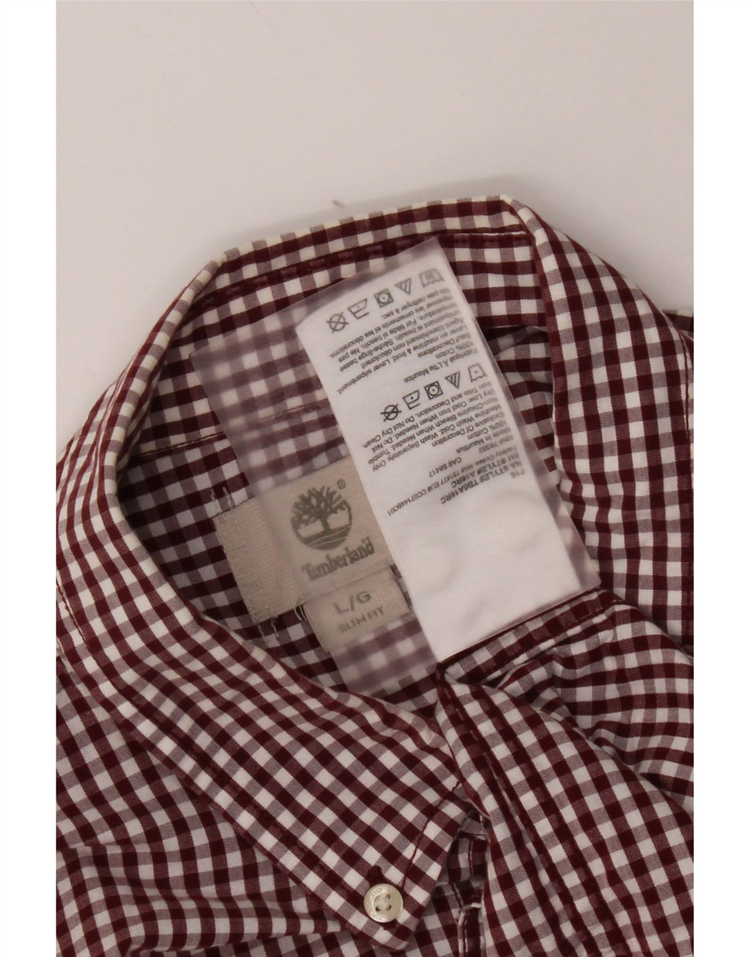 Timberland Chemise Slim Fit pour Homme en Coton Vichy Marron Large
