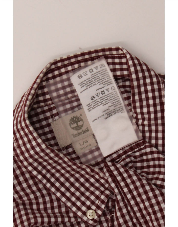 Timberland Chemise Slim Fit pour Homme en Coton Vichy Marron Large