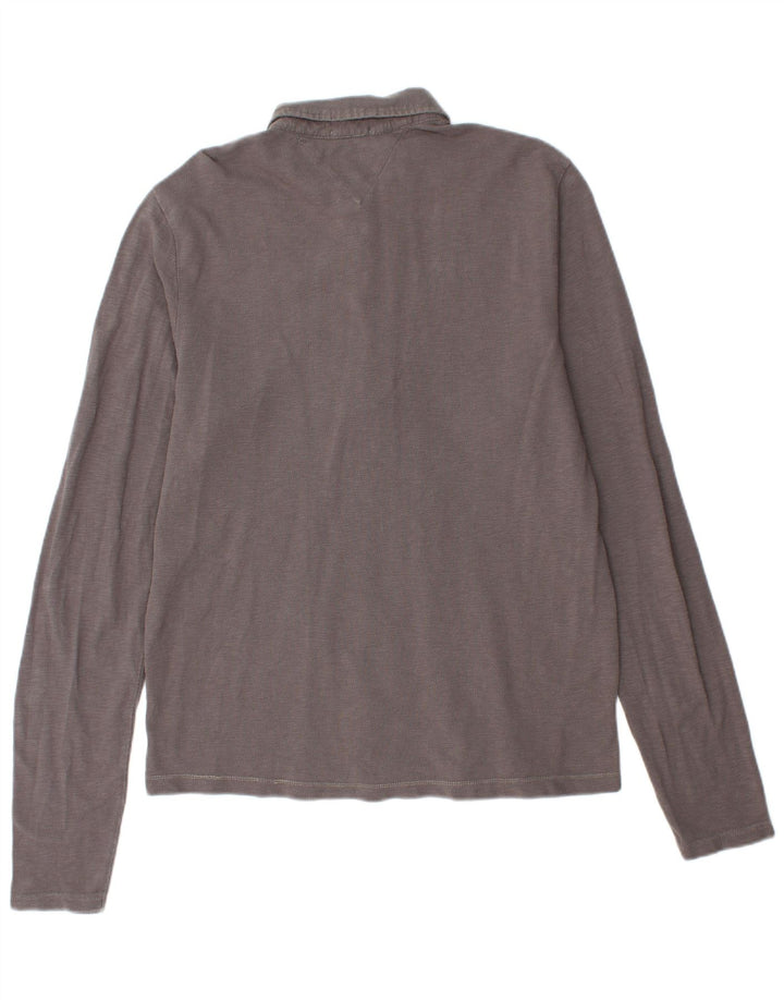 TOMMY HILFIGER Polo Graphique à Manches Longues Homme XL Gris