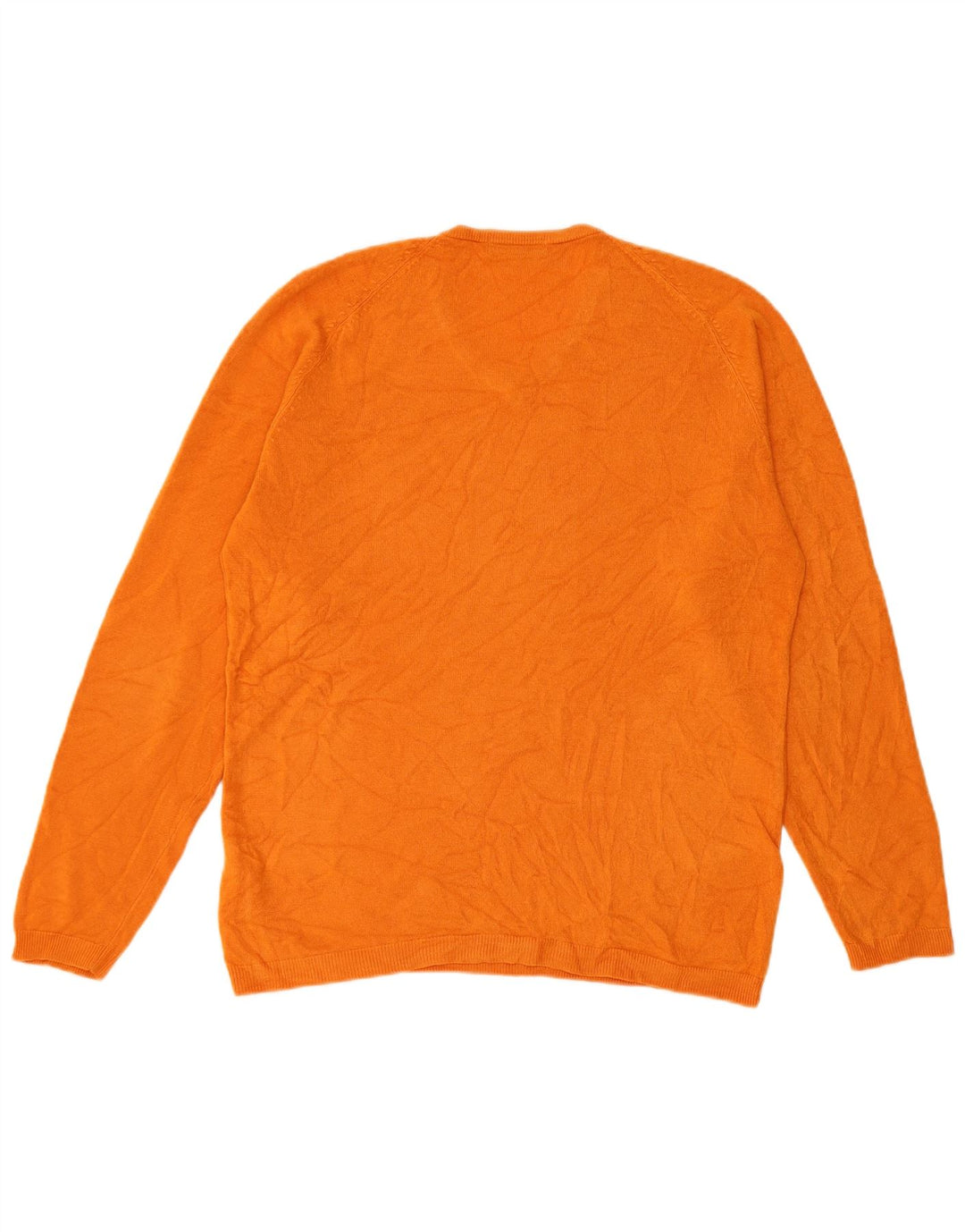 Marks & Spencer Pull autographe à col en V pour homme, petit, orange, acrylique