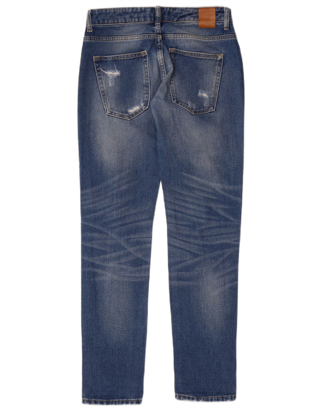 Zara Jean fuselé en détresse pour femme EU 34 2XS W24 L30 Bleu Grunge