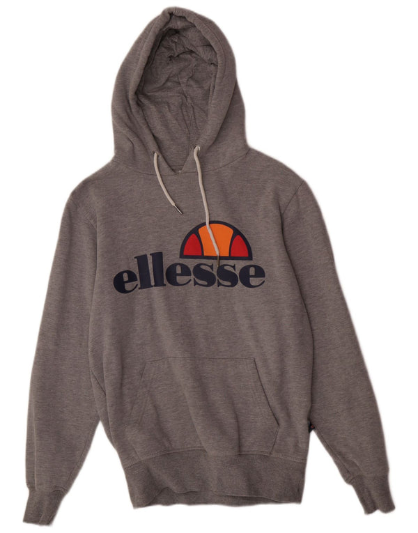 Ellesse Mens Graphic Regular Fit Hoodie Jumper Small Grey Cotton