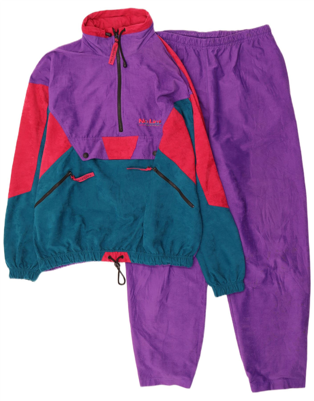 No Limits Pull à capuche pour homme Survêtement complet 2XL Violet Colourblock