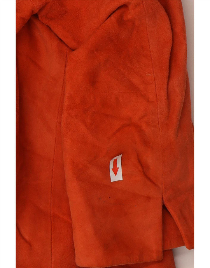 Conbipel Veste courte en daim à manches 3/4 pour femme IT 44 Cuir orange moyen