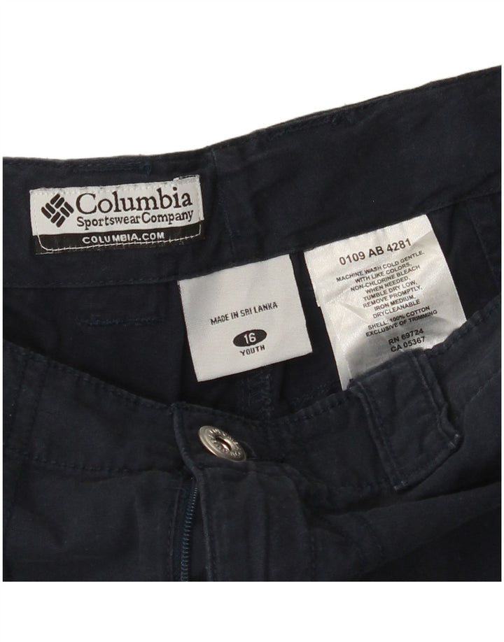 COLUMBIA Short Cargo Garçon 15-16 ans W26 Bleu Marine Coton