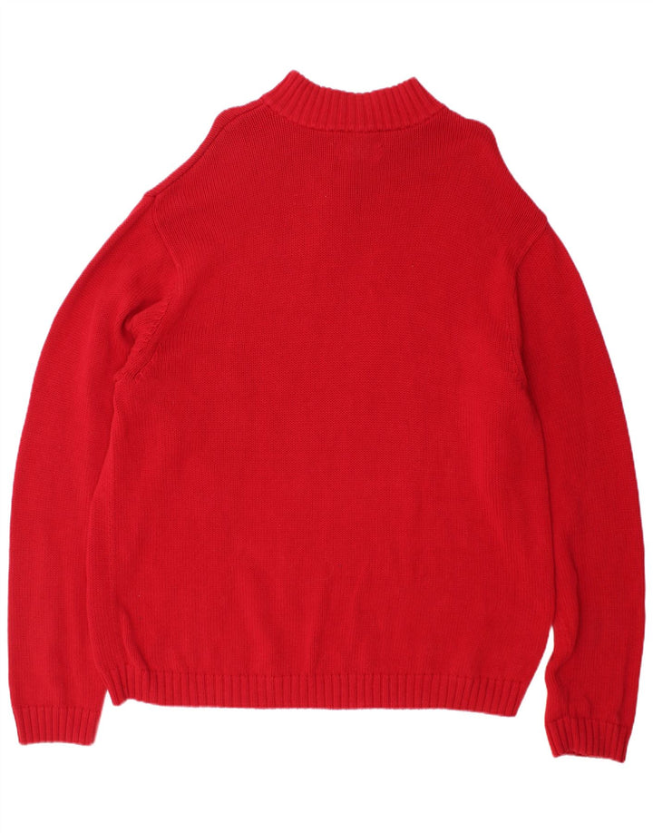 Chaps Pull col zippé pour homme 2XL Rouge Coton