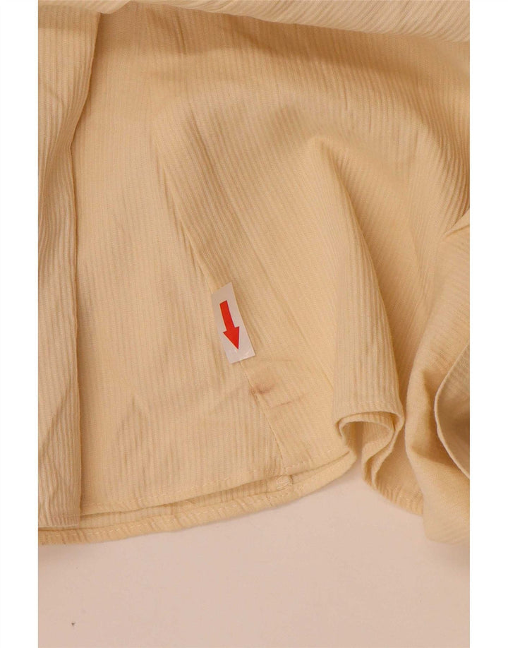 Zara Robe trapèze pour femme UK 12 en coton jaune moyen