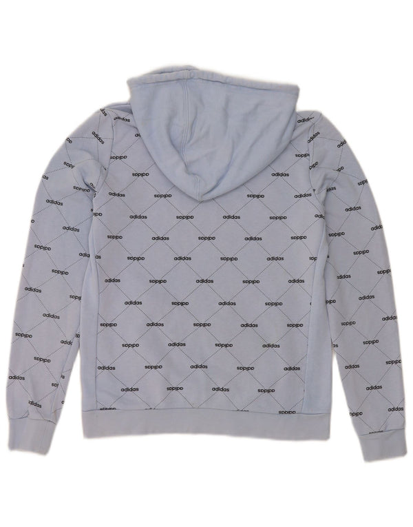 Adidas Pull à capuche graphique pour femme UK 10 Petit Bleu Coton