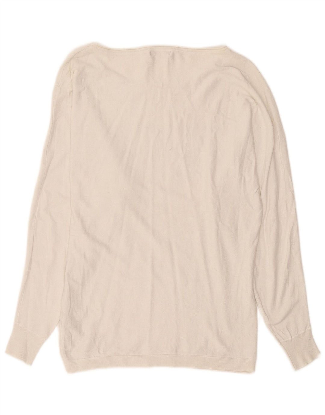 Guess Pull graphique à col bateau pour femme UK 16 Large Blanc Viscose