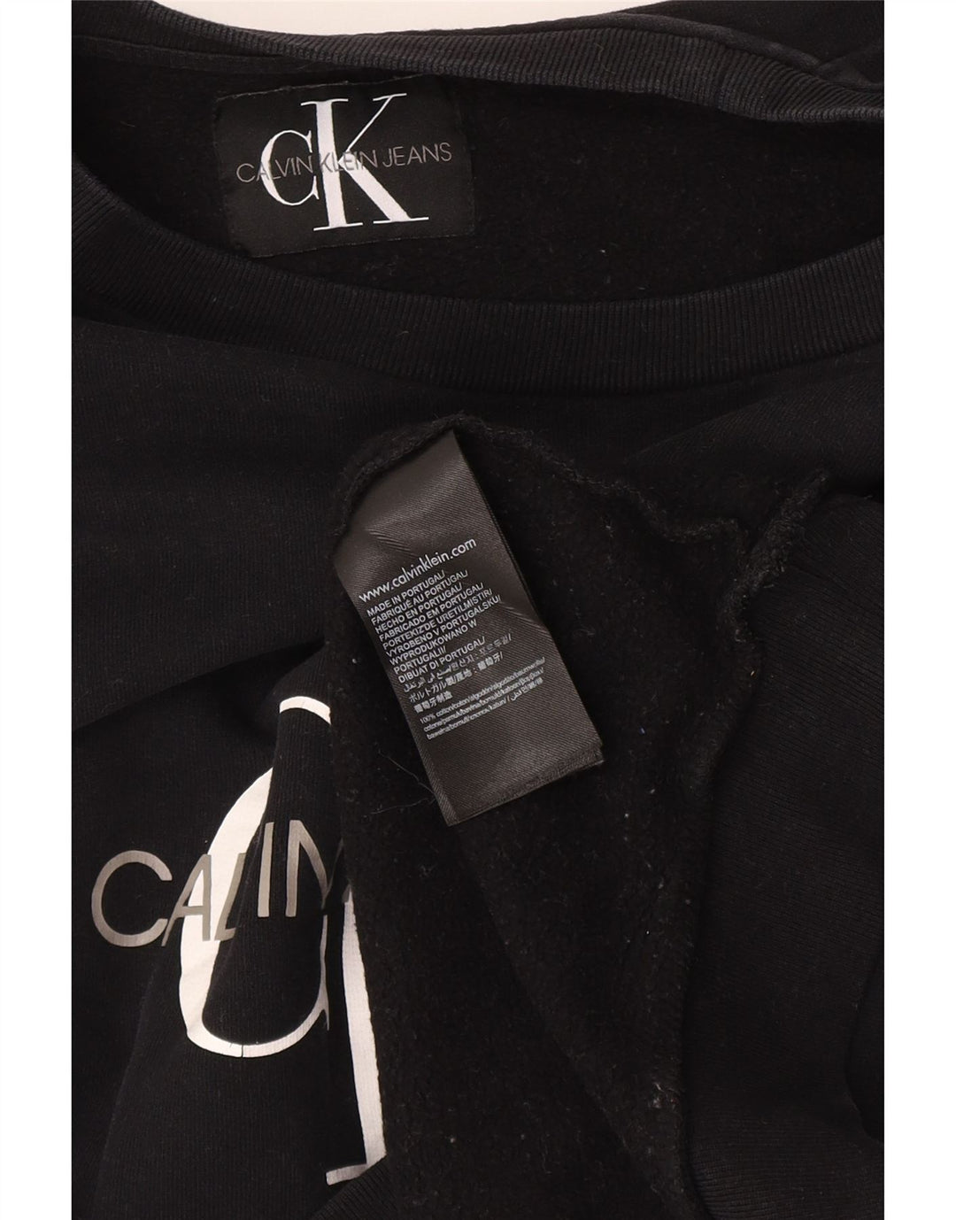 Calvin Klein Jeans Sweat-shirt graphique pour femme UK 12 Noir moyen