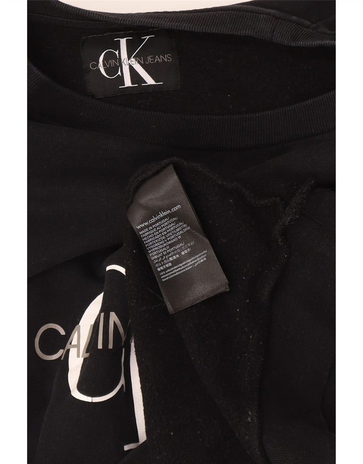 Calvin Klein Jeans Sweat-shirt graphique pour femme UK 12 Noir moyen