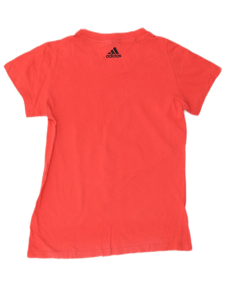 ADIDAS T-shirt graphique pour femme UK 12 Rouge moyen