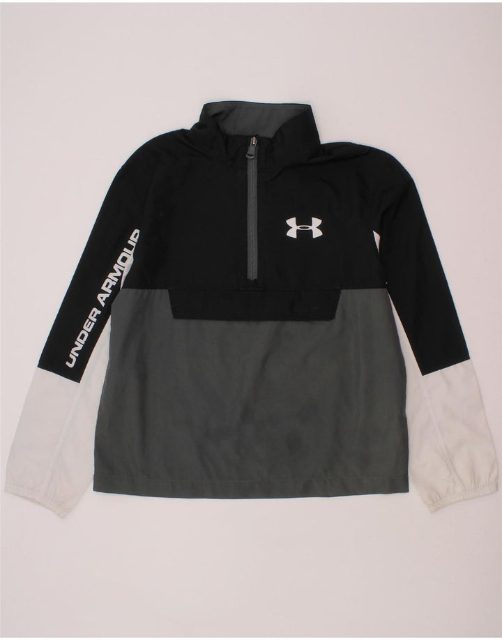 UNDER ARMOUR Boys Pullover Tracksuit Top 7-8 Years Small  Black Vintage Under Armour and Second-Hand Under Armour from Messina Hembry 