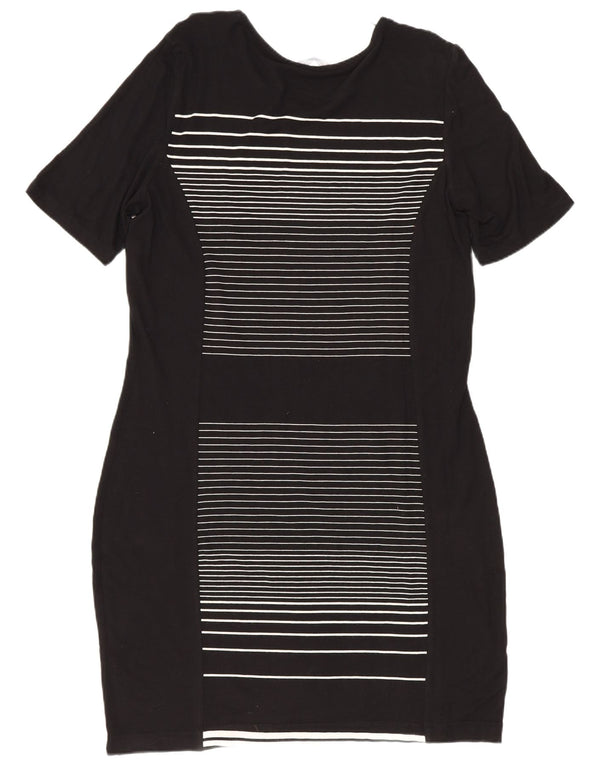 Marks & Spencer Robe fourreau pour femme UK 14 Medium Noir Rayé