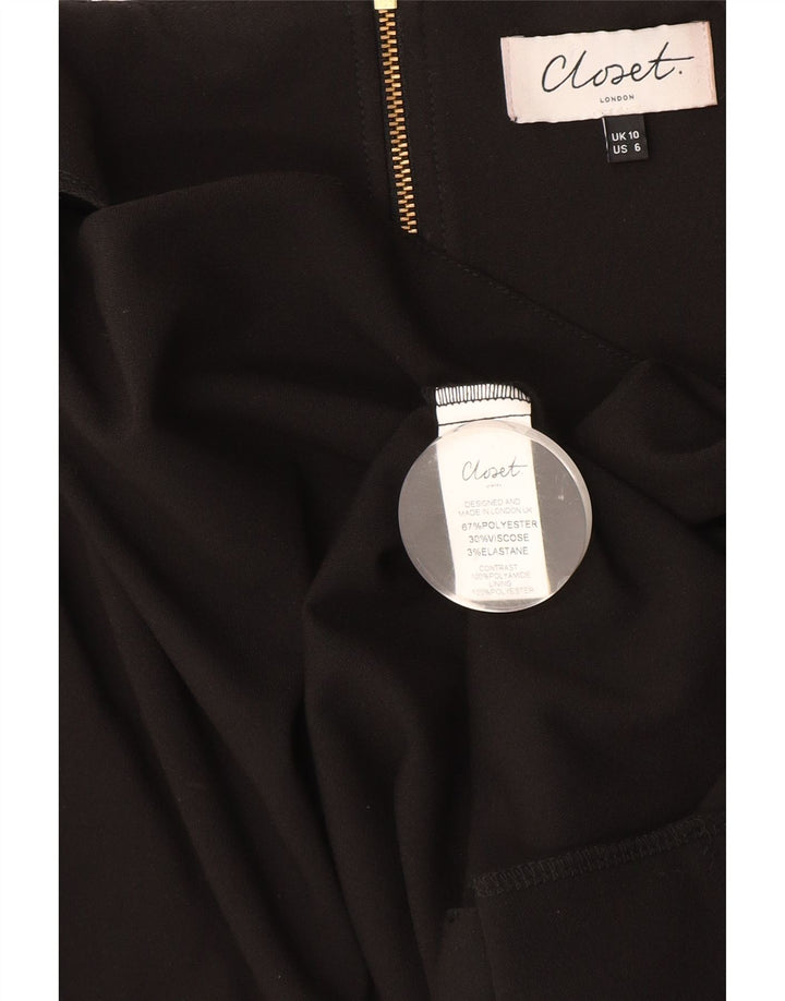 CLOSET Robe fourreau pour femme UK 10 Petit Noir Polyester