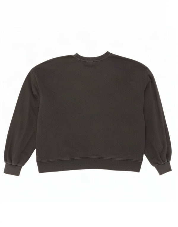 Adidas Sweat-shirt surdimensionné graphique pour femme UK 16 Grand coton noir