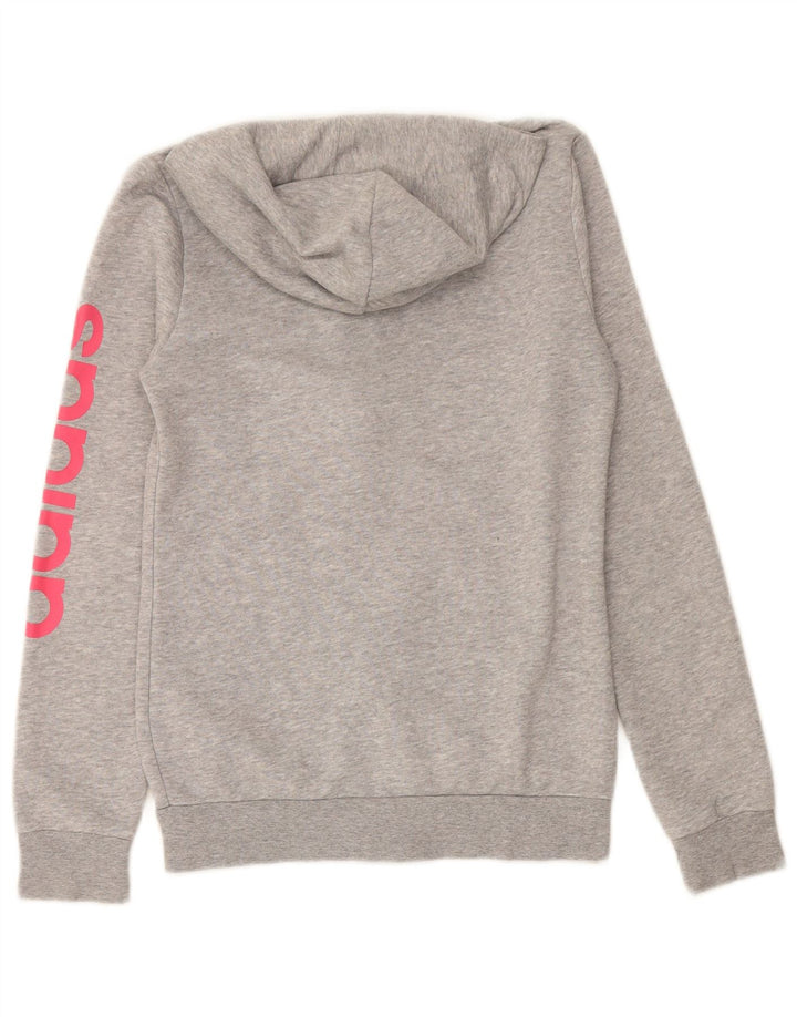 ADIDAS Pull à capuche zippé graphique fille 13-14 ans Gris Coton