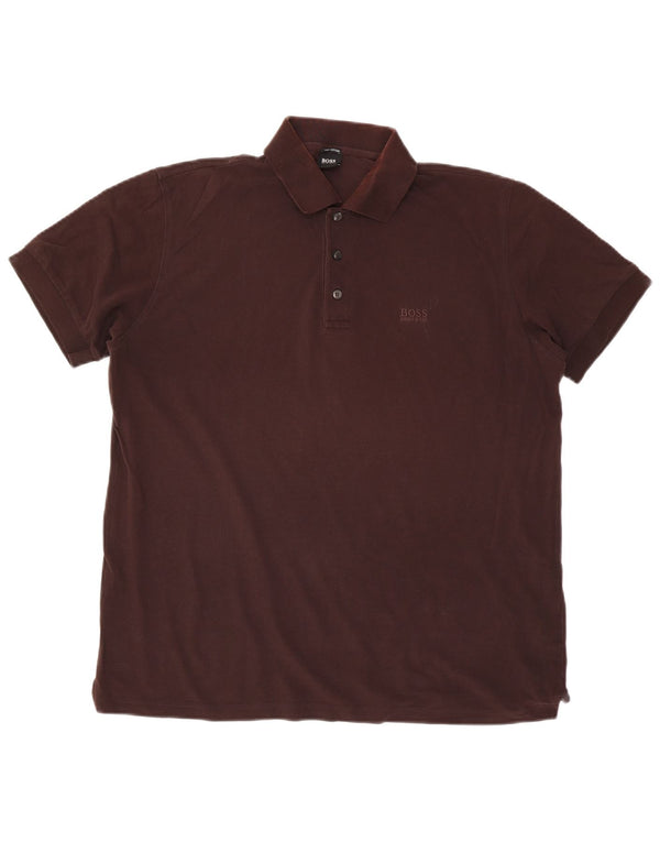 Hugo Boss Polo Homme Large Marron Coton