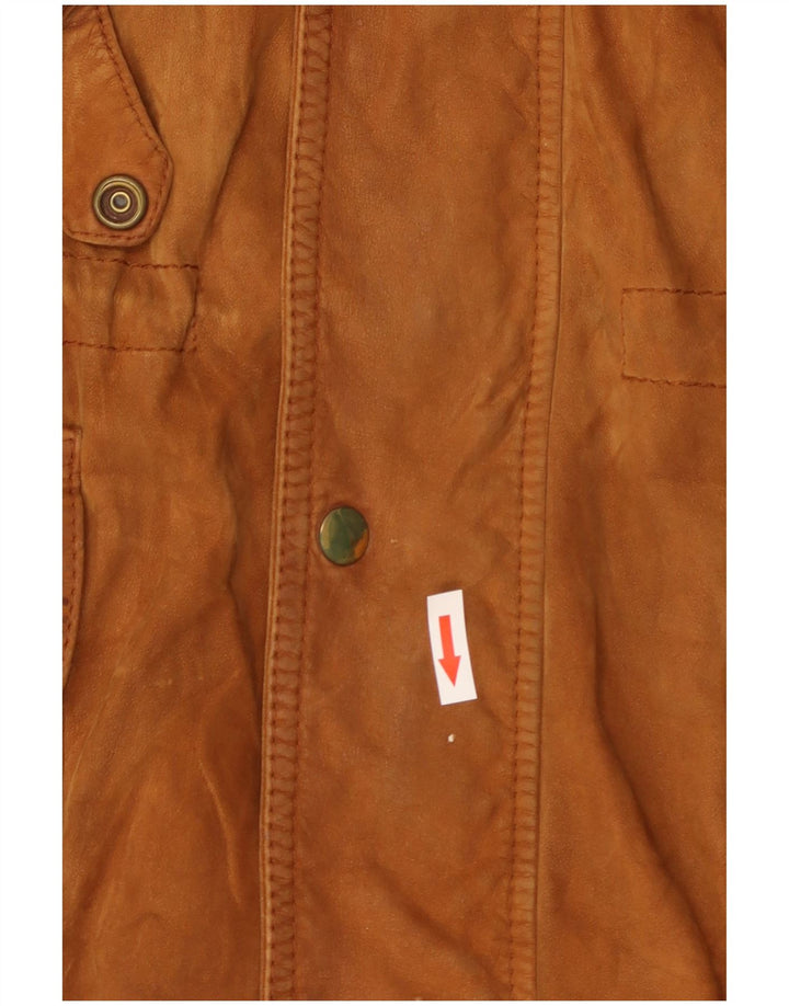 veste en daim homme vintage IT 54 2XL Cuir marron